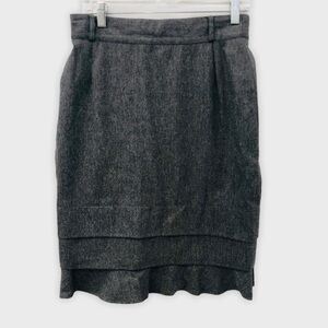 Escada Gray Wool and Cashmere Tiered Skirt